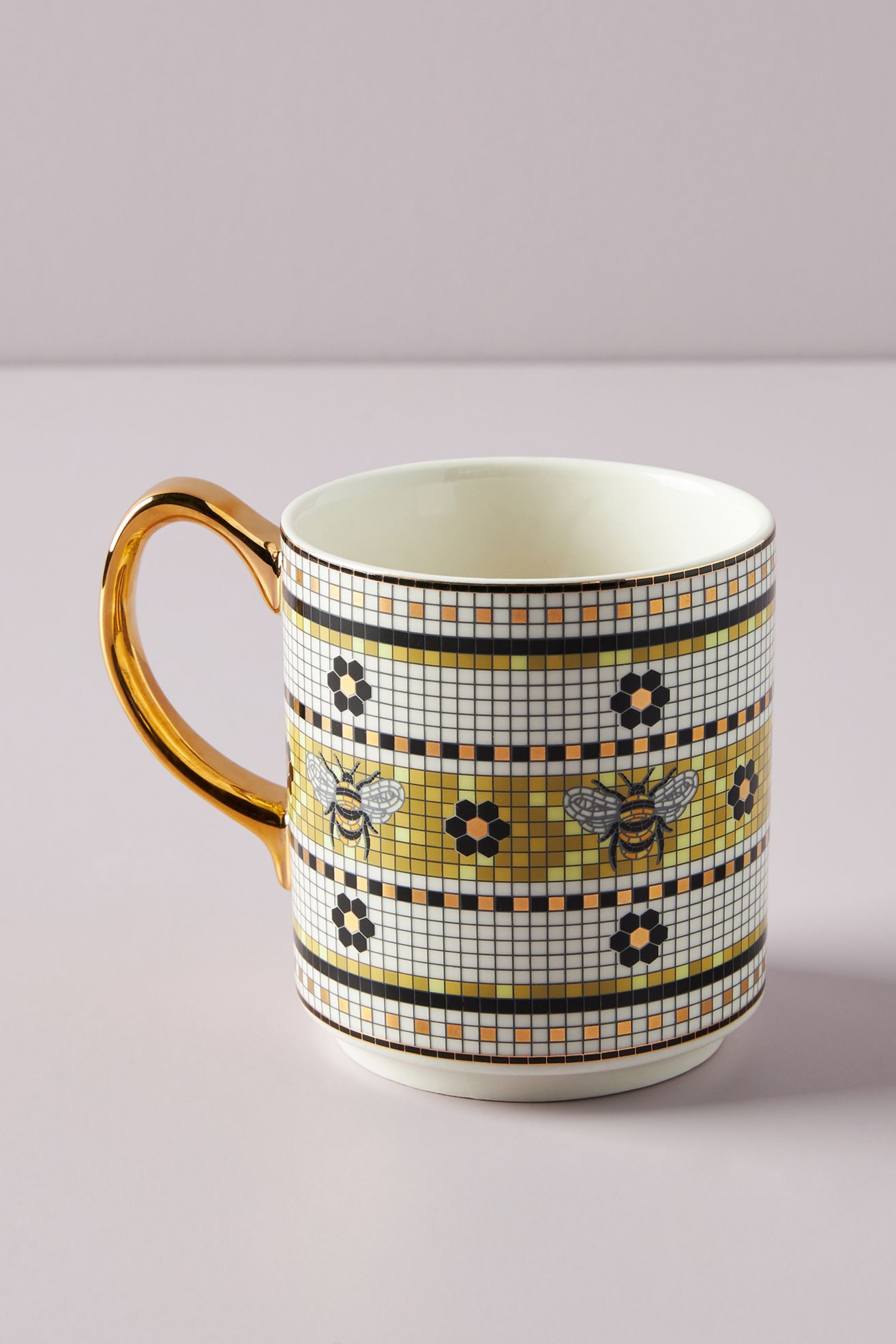 The Bistro Tile Stoneware Mug: Garden Edition - Bee, Standard, One Size
