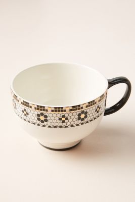 NEW Anthropologie GARDEN BISTRO Mosaic Tile Butterfly MUG CUP LATTE TEA COFFEE