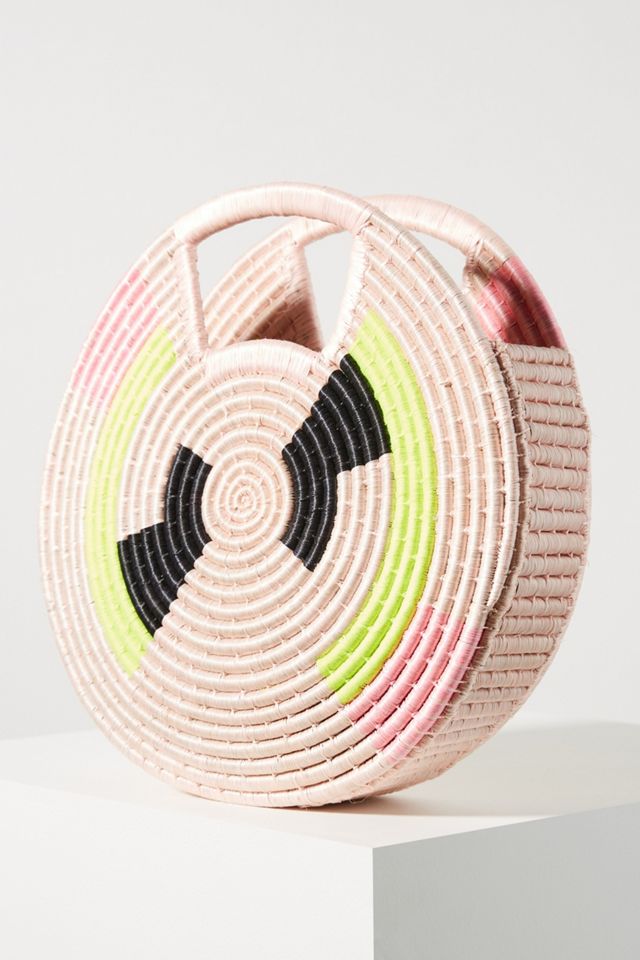 Ellie Neon Woven Circle Clutch