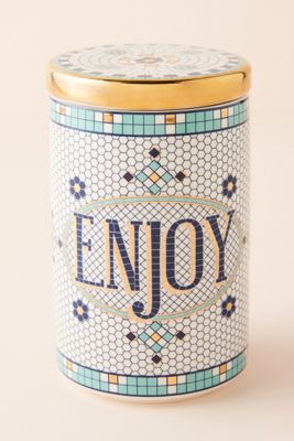 The Bistro Tile Stoneware Canister: Garden Edition