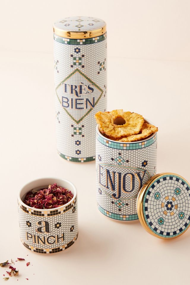 Tres Bien Bistro Tile Canister #1