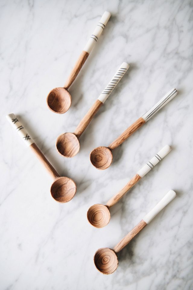 Connected Goods Wild Olive Wood Sugar Spoon Set #1