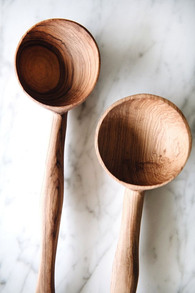 Roan Iris Wild Olive Wood Soup Ladle #1