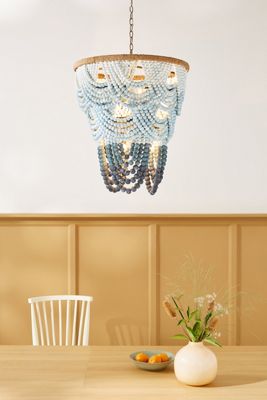 Ombré Wood Bead Chandelier