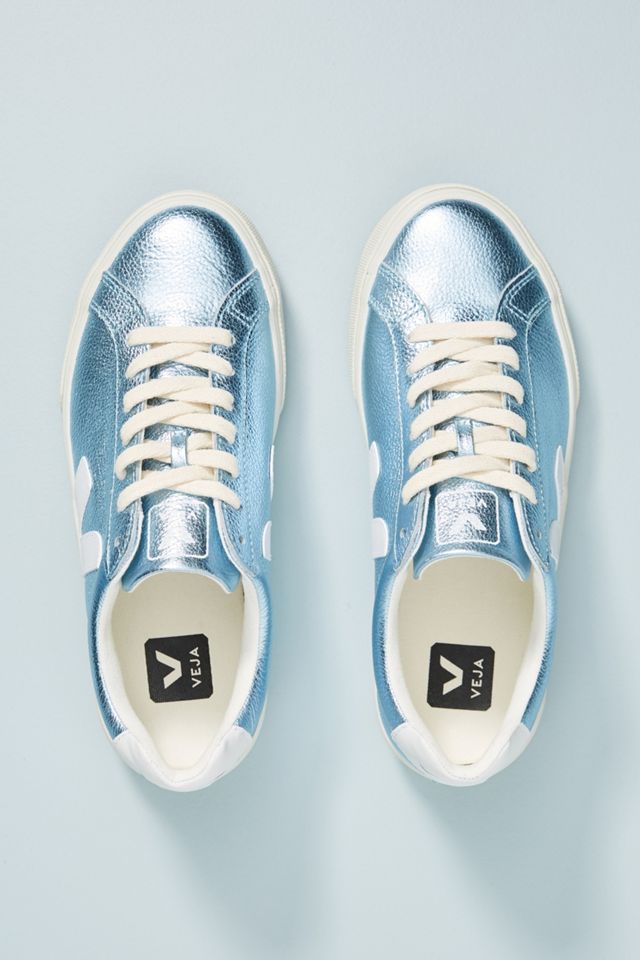 Veja Metallic Blue Sneakers #1