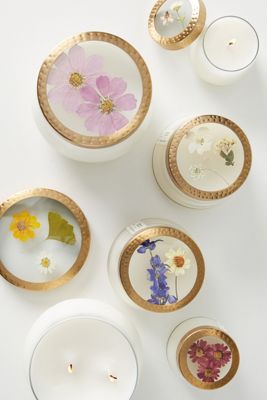 Floral Press Candle