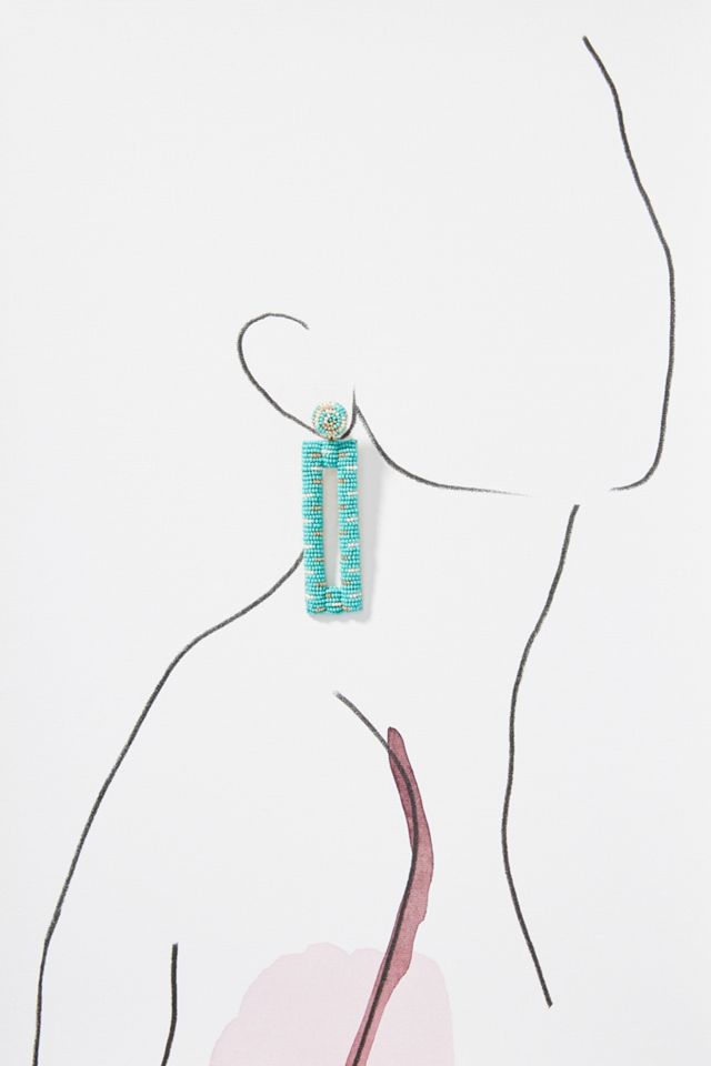 Deepa Beaded Rectangle Drop Earrings #2
