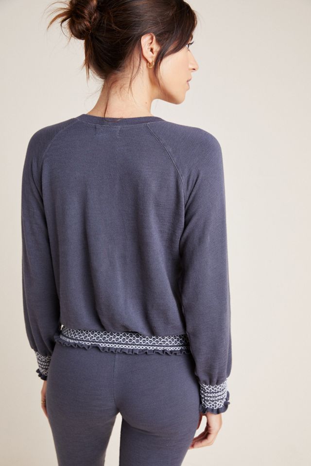 Monrow Smocked Raglan Sweatshirt #1