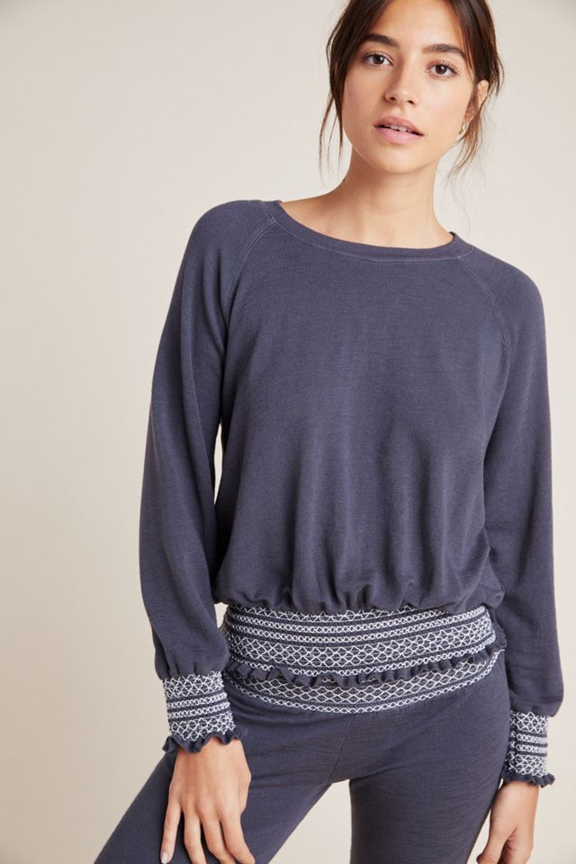 Monrow Smocked Raglan Sweatshirt #3