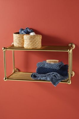 Fluted Two-Tier Bathroom Shelf