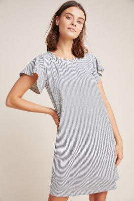 Flutter-Sleeved Tee Dress | Anthropologie