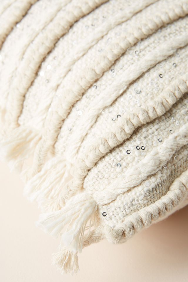 Sequined Fringed Pillow #1