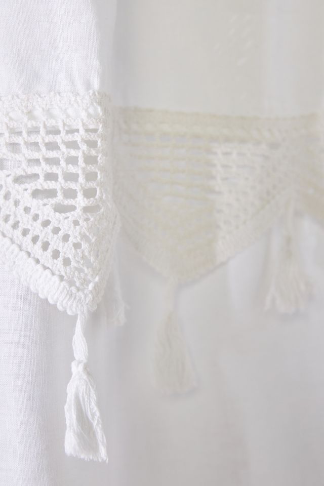 Antioch Cotton Linen Tasseled Shower Curtain #1