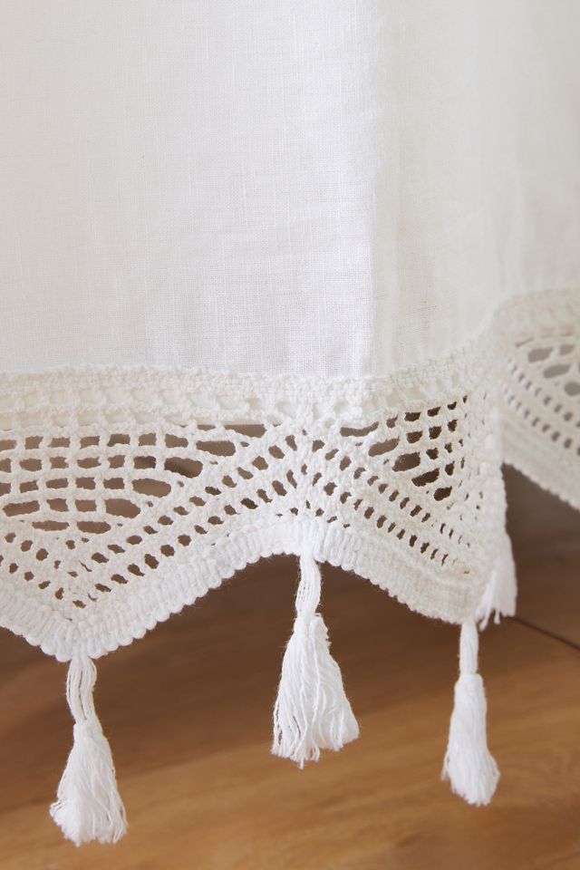 Antioch Cotton Linen Tasseled Shower Curtain #2