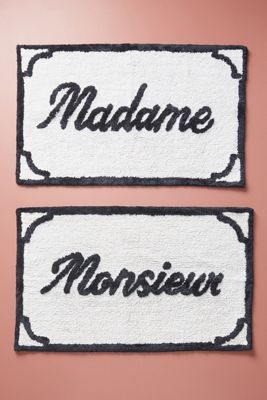 Monsieur & Madame Bath Mats, Set of 2