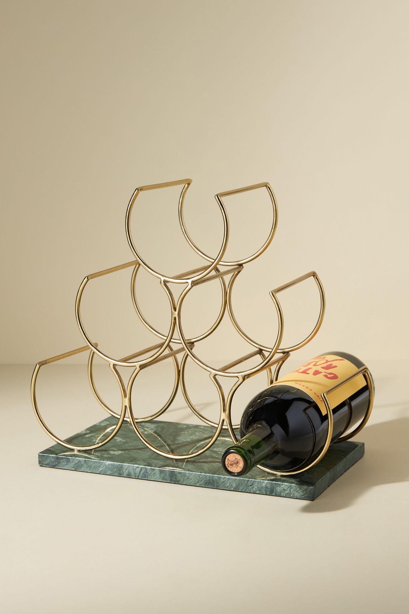 Marble Wine Rack - Dark Green, Standard, One Size