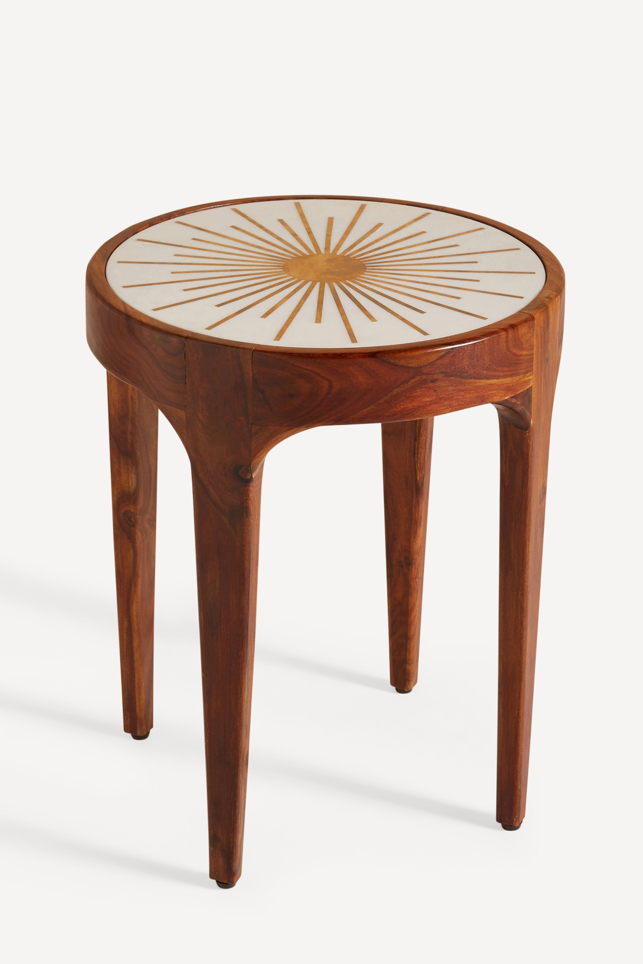 Brass Starburst Round Side Table