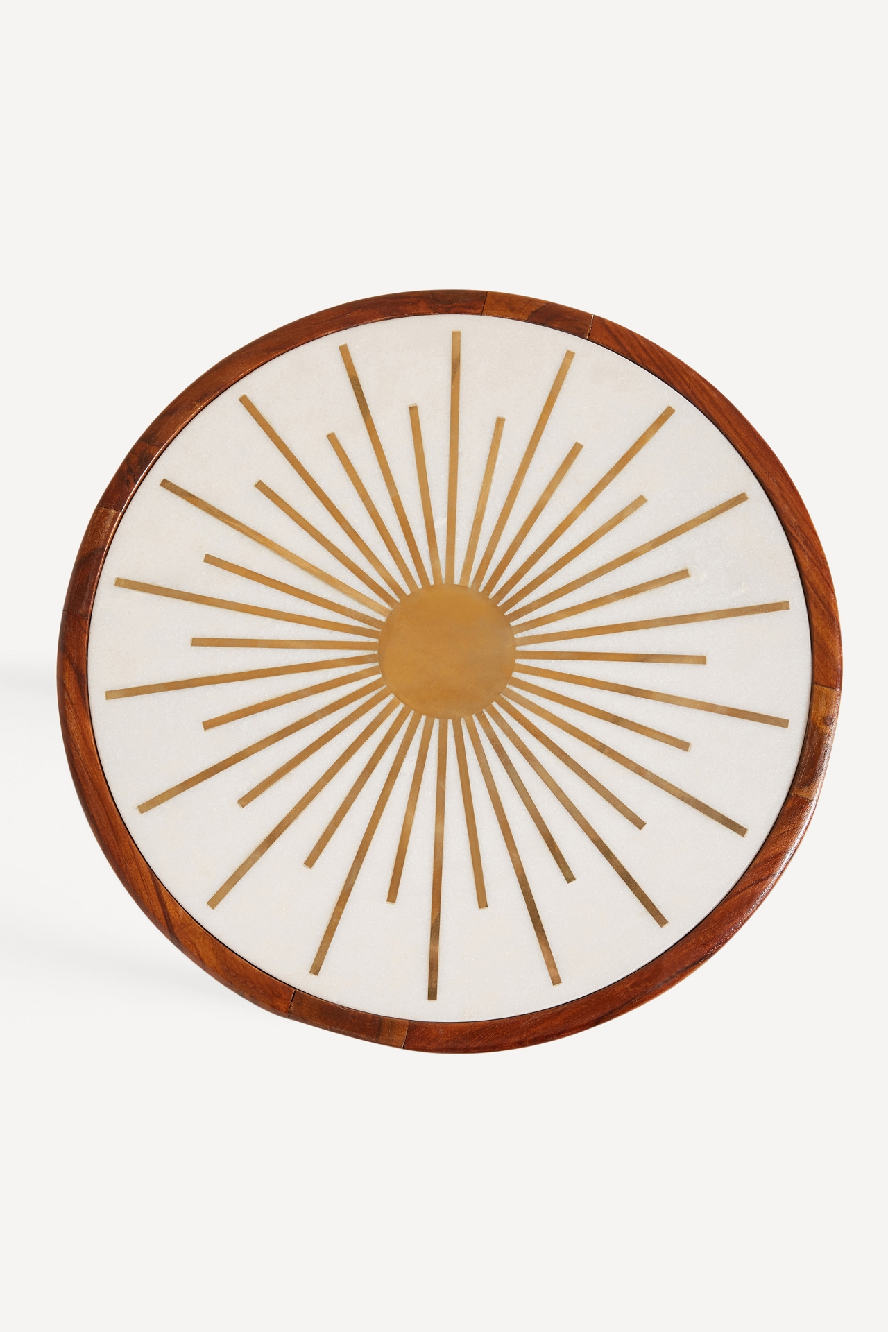 Brass Starburst Round Side Table