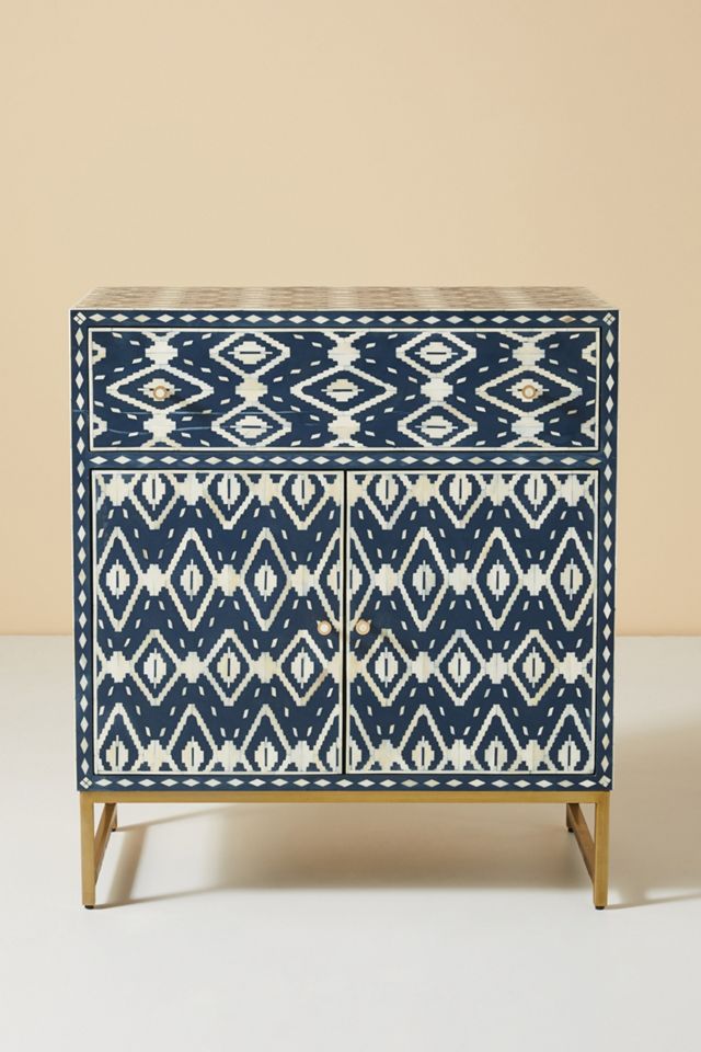 Ikat Inlay Entryway Cabinet #1