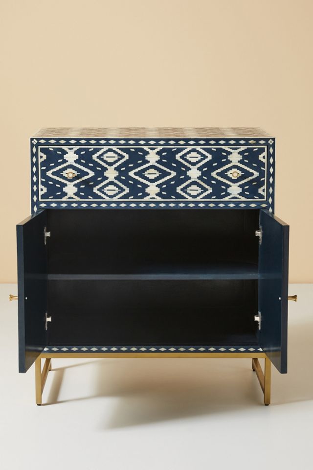 Ikat Inlay Entryway Cabinet #2