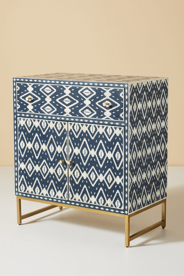 Ikat Inlay Entryway Cabinet #3