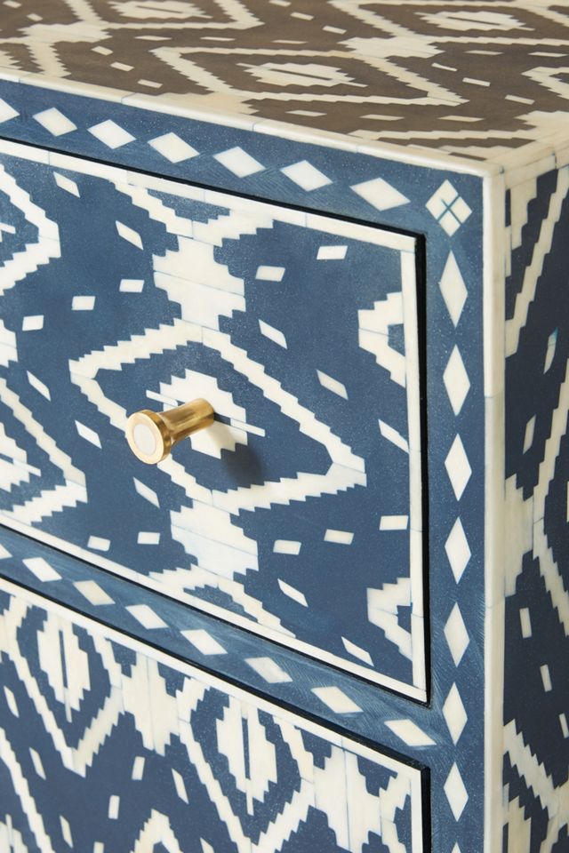 Ikat Inlay Entryway Cabinet #4