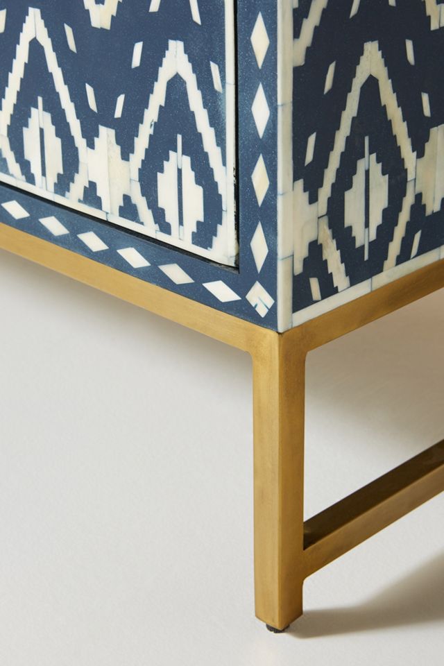 Ikat Inlay Entryway Cabinet #7