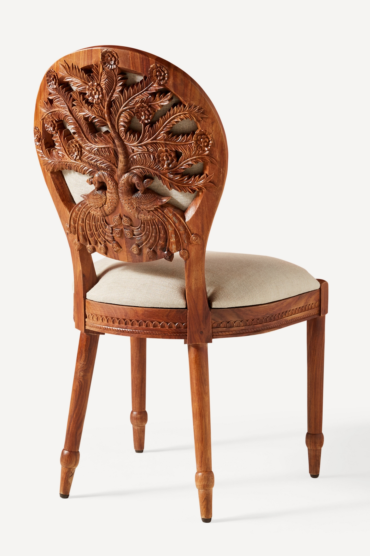 Handcarved Peacock Dining Chair