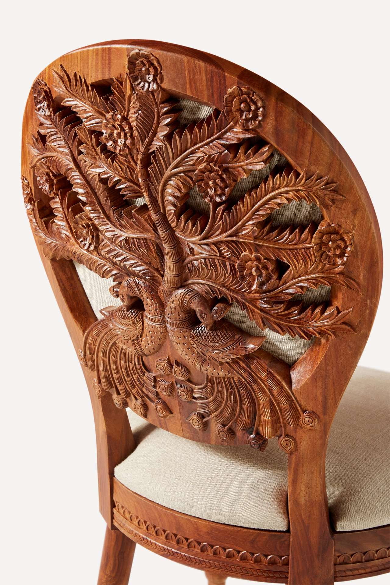 Handcarved Peacock Dining Chair