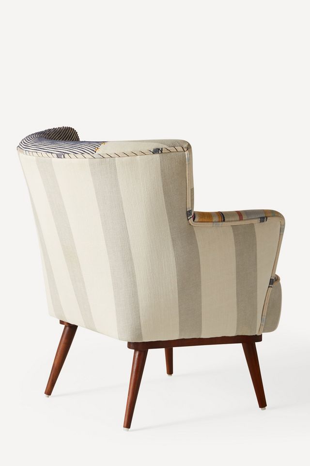 Striped Petite Accent Chair #4