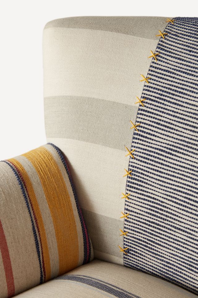 Striped Petite Accent Chair #5