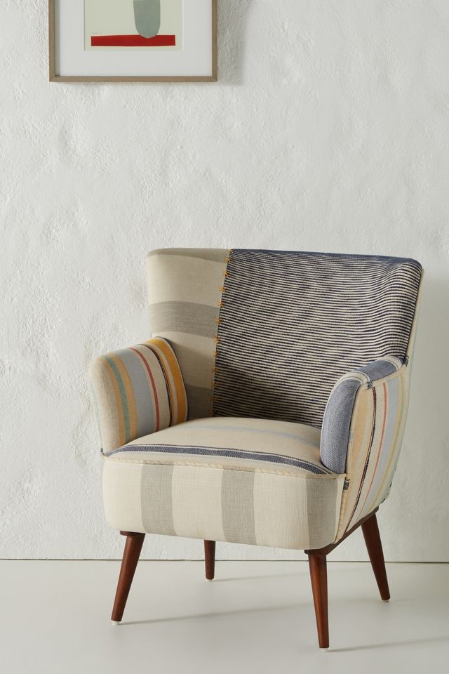 Striped Petite Accent Chair AnthroLiving