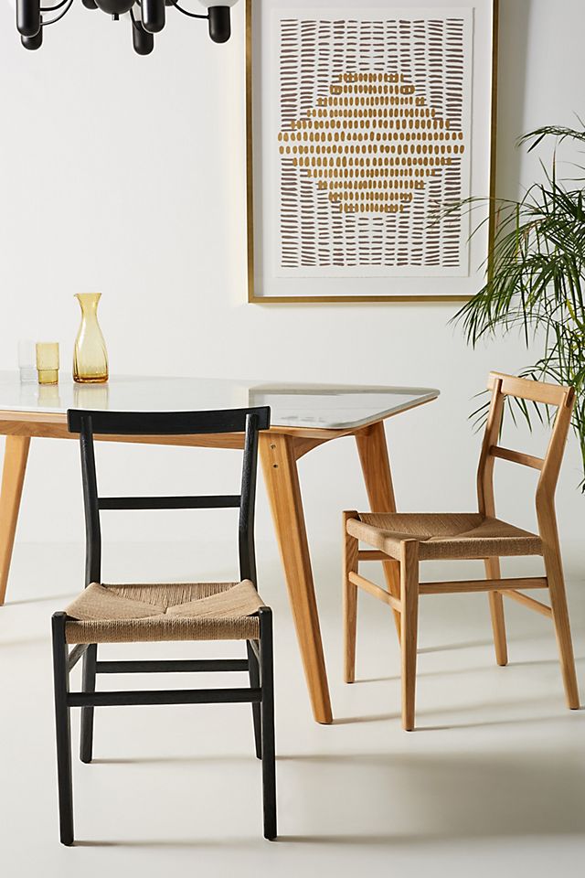 Oak Farmhouse Dining Chair Anthropologie, Woven Rope Seat Dining Chairs
