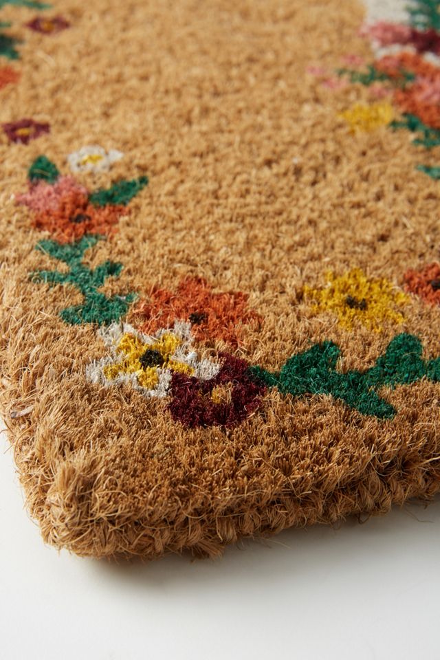 Floral Fox Doormat #1