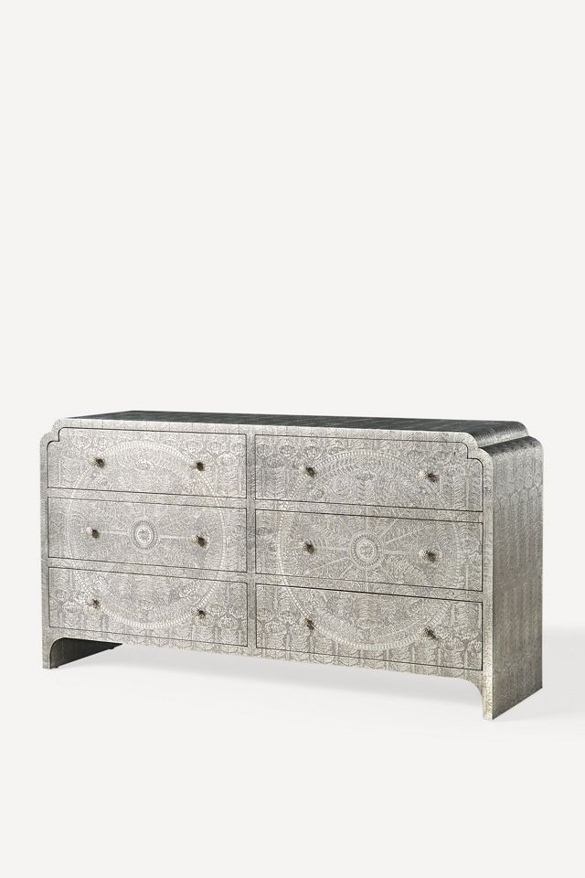 navy blue dress and grey tux Buy Wide Dresser , Mirror 9 Drawers Silver Oak Wood main image 0