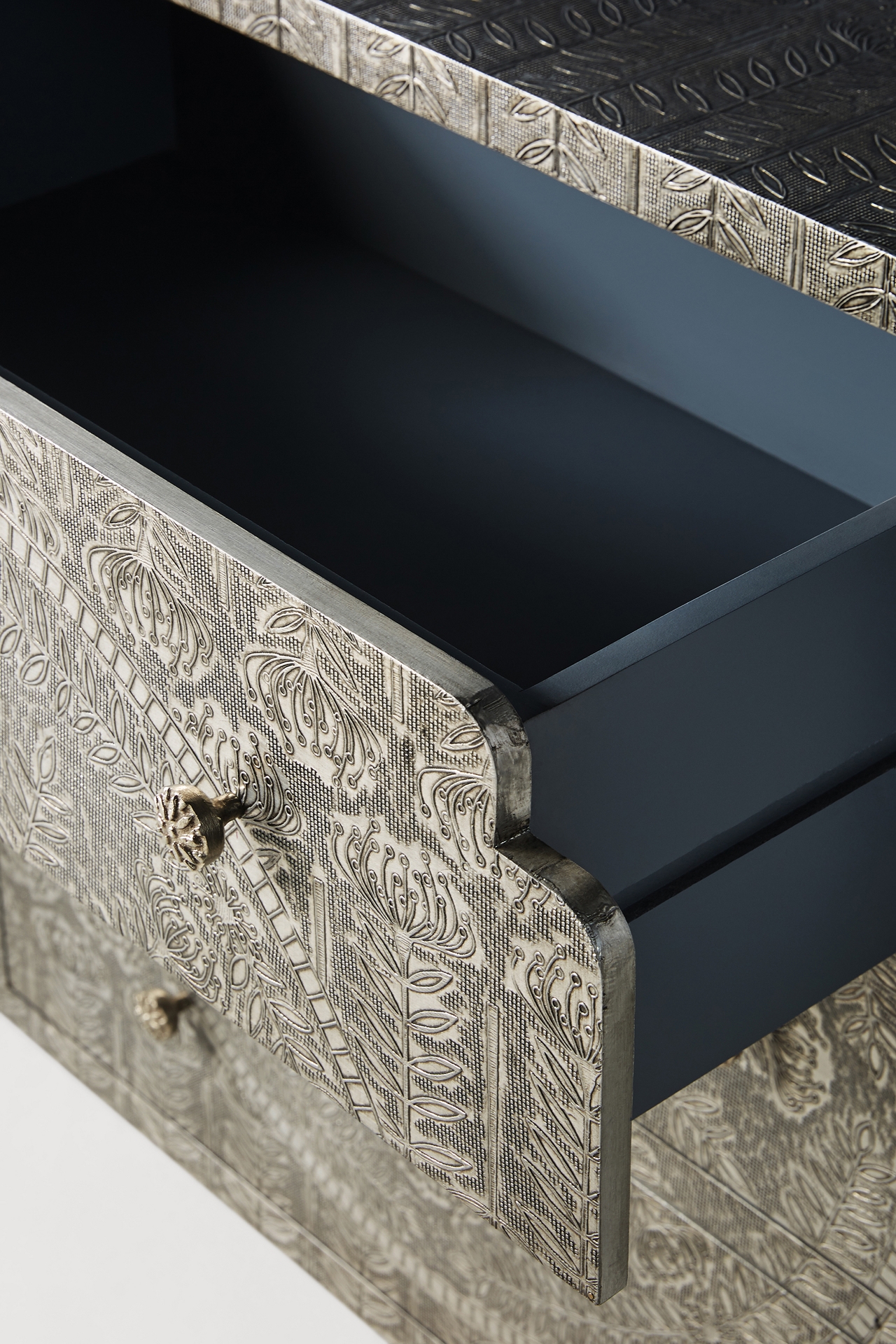 Hand-Embossed Lotus Six-Drawer Dresser