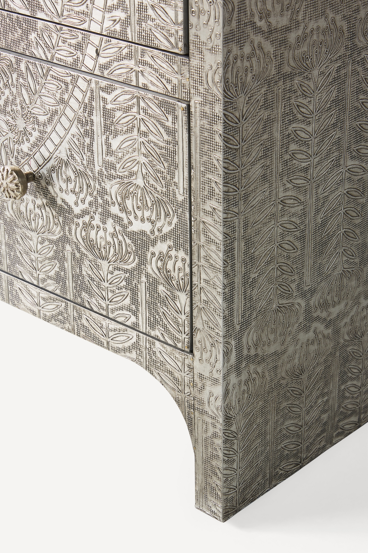 Hand-Embossed Lotus Six-Drawer Dresser