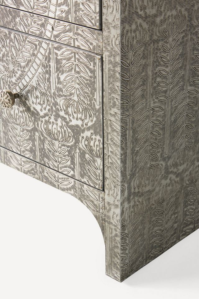 Hand-Embossed Lotus Six-Drawer Dresser #5