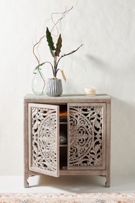 Handcarved Lombok Entryway Cabinet