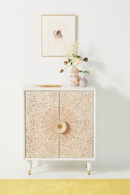 Handcarved Gulliver Entryway Cabinet