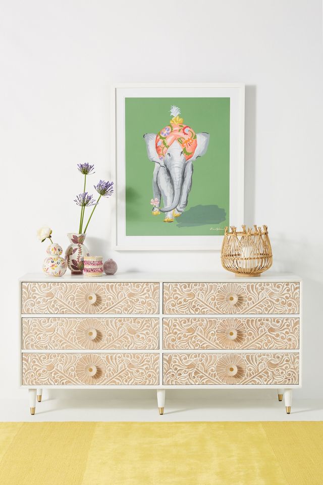 Anthropologie white outlet dresser