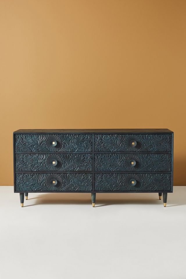 Handcarved Gulliver Six-Drawer Dresser #1