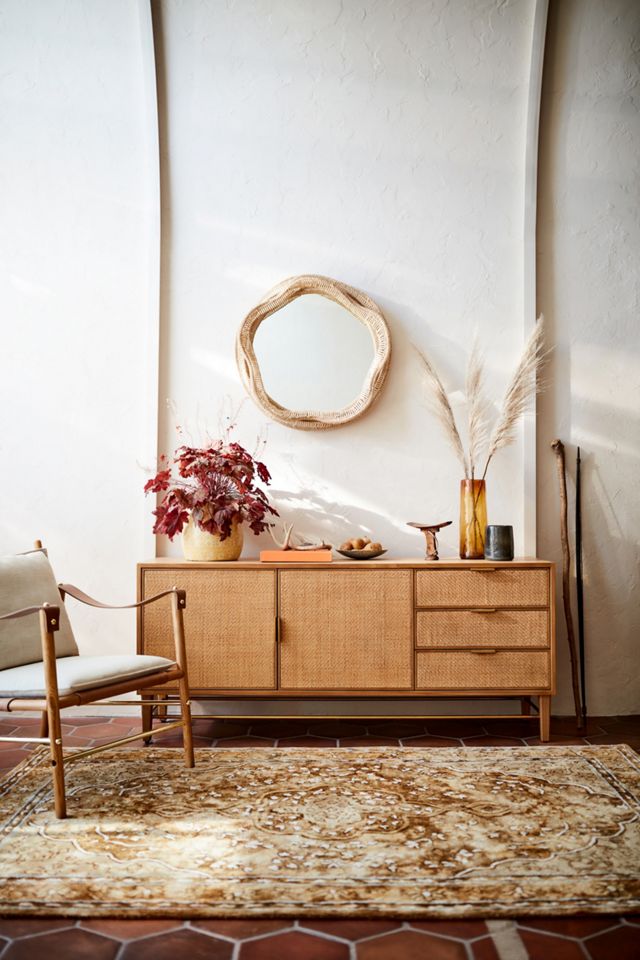 Libby Wooden Beaded Round Mirror #3