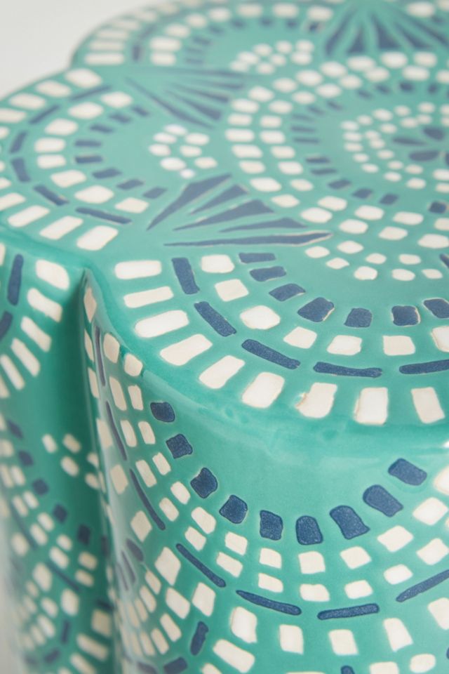 Scalloped Ceramic Side Table #3