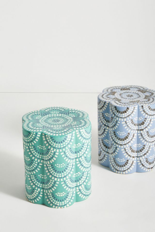 Scalloped Ceramic Side Table #3