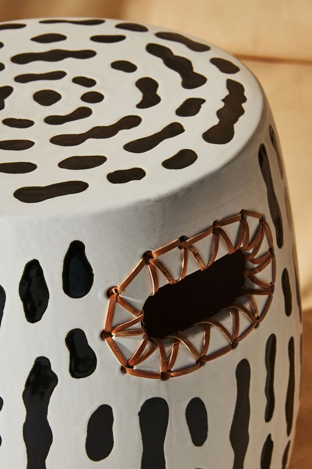 Striped Ceramic Side Table #2