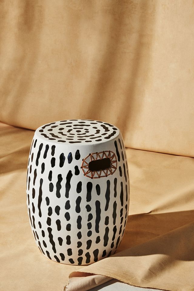 Striped Ceramic Side Table #1