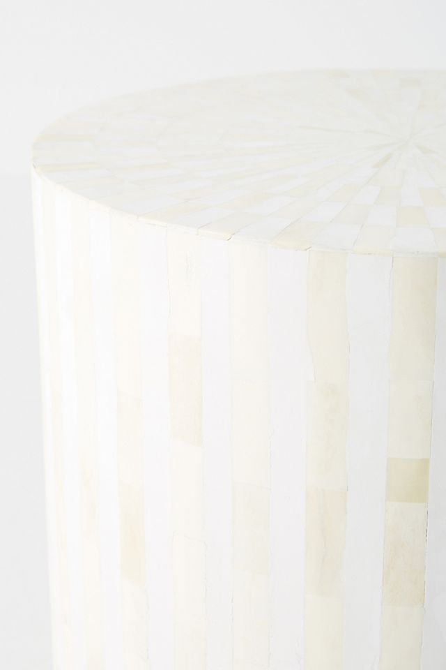 Rounded Inlay Drum Side Table #3