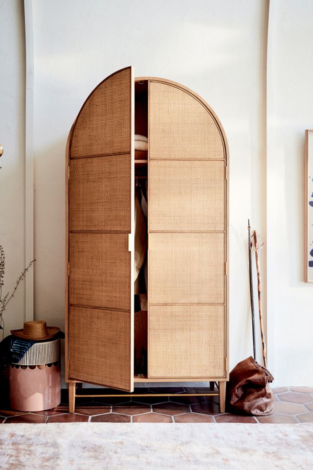 Wallace Cane and Oak Armoire #8