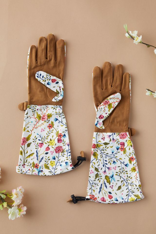 Floral Lace Long Gloves - Cider